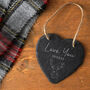 Stag 'Love You Deerly' Slate Hanging Heart, thumbnail 1 of 2