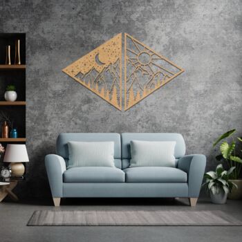 Day And Night Triangular Wooden Wall Art For Any Room, 9 of 9