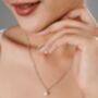Bridal Natural Pearl Grade A Satellite Chain Gold Vermeil, Rhodium Necklace, thumbnail 1 of 12