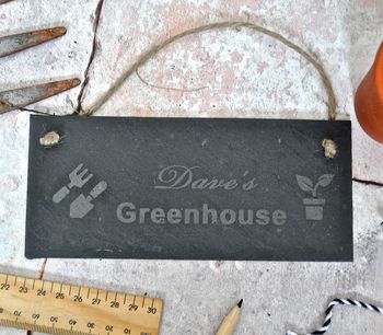 Personalised Greenhouse Slate Sign, 2 of 5