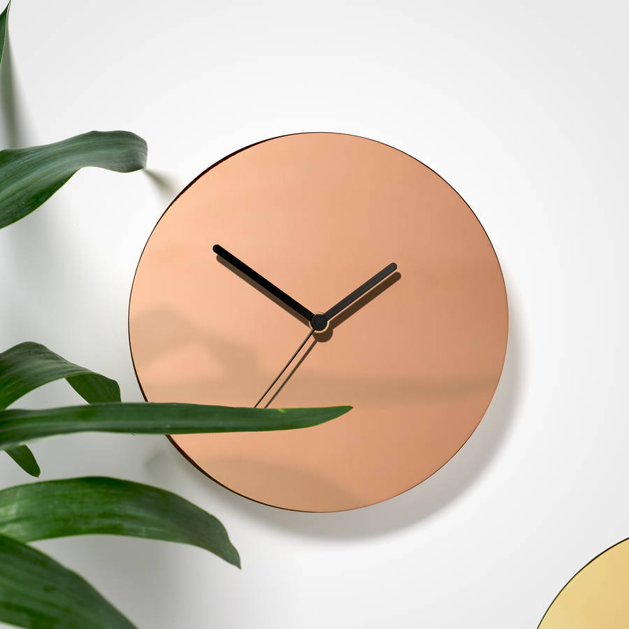 Metallic Copper Wall Clock By ByShop | notonthehighstreet.com