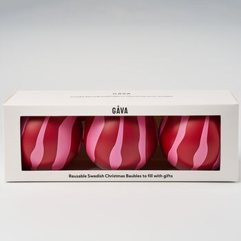 Trio Of Baubles In Swedish Design Filled With Chocolate Truffles, 5 of 12