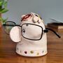 Bees Handmade Pottery Glasses Holder. Bumblebees And Flowers Design, thumbnail 3 of 6