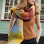 Burgundy, Navy And Mustard Winter Scarf, thumbnail 8 of 12