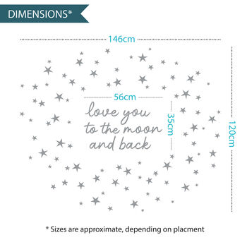 Love You To The Moon And Back Fabric Wall Sticker, 5 of 7