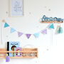 Personalised Aqua And Lilac Name Bunting, thumbnail 2 of 7