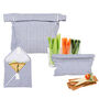 Set Of Three Striped Cotton Re Usable Work Lunch Bags, thumbnail 2 of 11