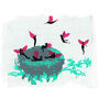 Angels Nest Screen Print Wings Flying, thumbnail 3 of 3