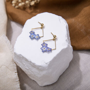 Forget Me Not Framed Stud Earrings, 3 of 3