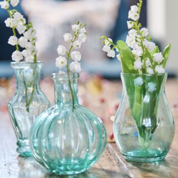 Set Of Three Mini Vintage Glass Bud Vases, 3 of 6
