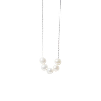 Pearl Cluster Necklace In Sterling Silver Or 9ct Gold, 3 of 10