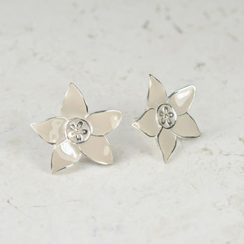 Eloise Flower Stud Earrings Silver, 5 of 7