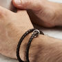 Personalised Men's Silver And Leather Message Bracelet, thumbnail 2 of 10