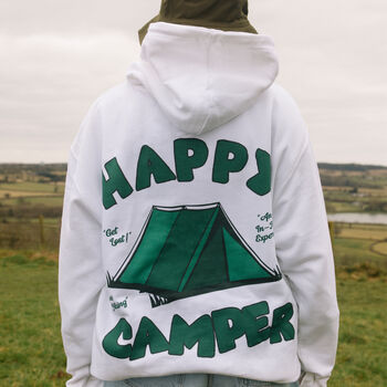 Happy Camper Women's Slogan Hoodie, 4 of 6
