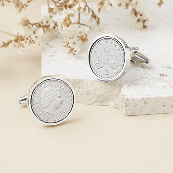 Five Pence 21st 2005 Birthday Coin Cufflinks, 2 of 10
