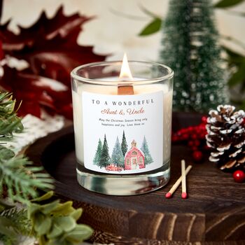 Personalised Christmas Candle Gift For Auntie And Uncle First Christmas, 5 of 7
