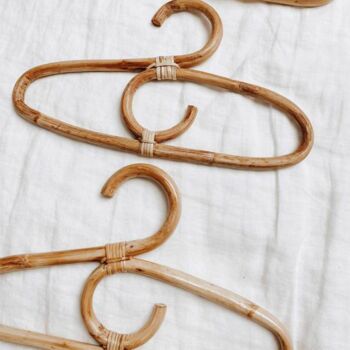 Curved Baby And Kids Rattan Hanger Set Of Three, 5 of 6