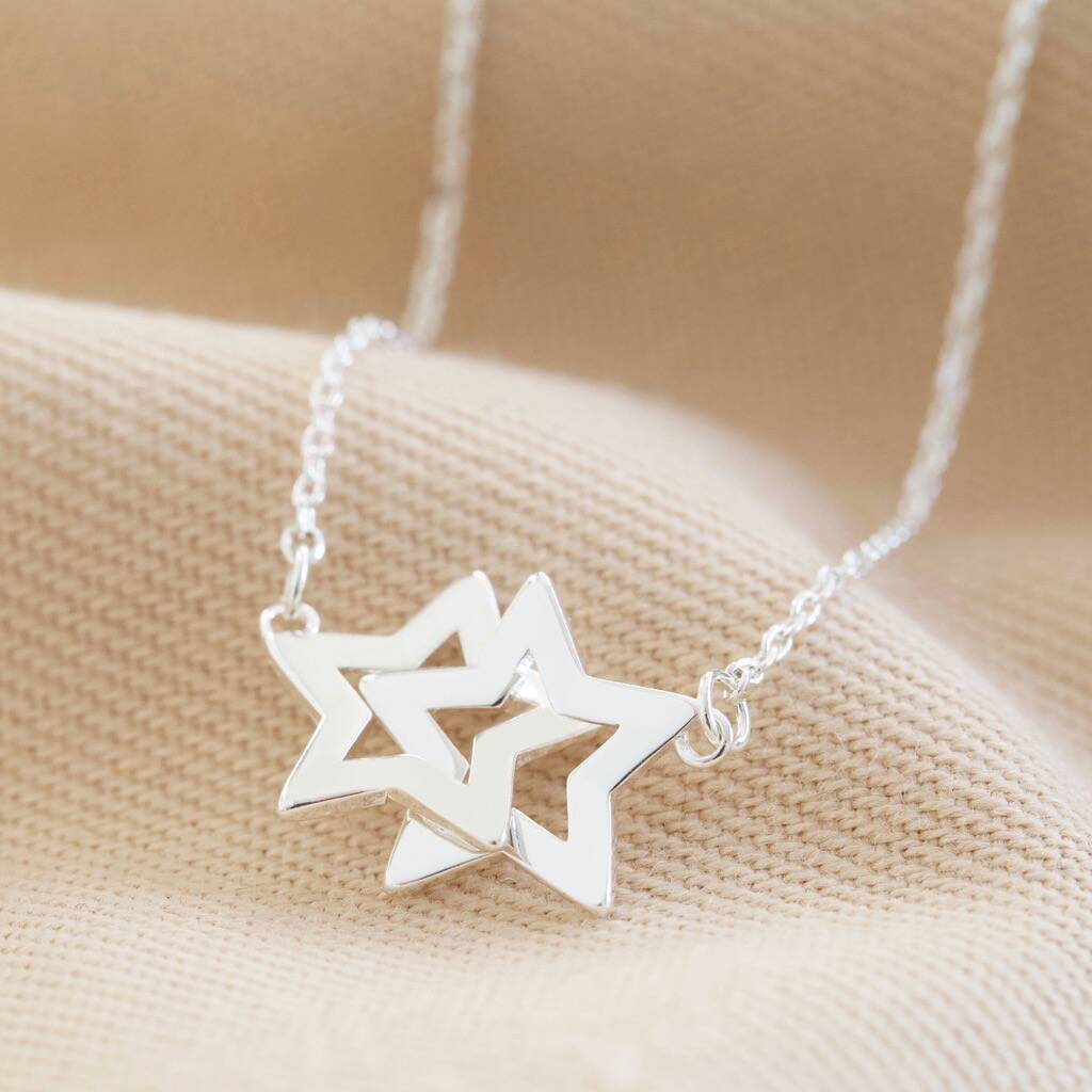 Interlocking Stars Pendant Necklace By Lisa Angel | notonthehighstreet.com