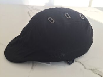 Black Twill Cap Cycle Helmet And Cover Unisex, 4 of 6