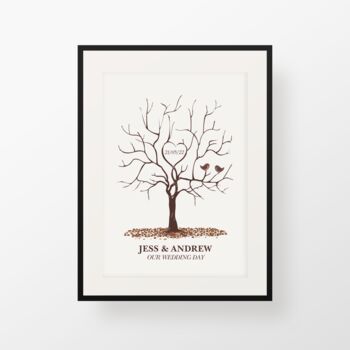 Personalised Wedding Fingerprint Tree Print, 2 of 4