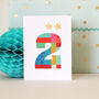 Mini Gold Star Number Two Card, thumbnail 3 of 5