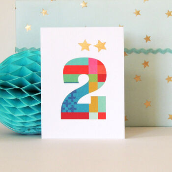 Mini Gold Star Number Two Card, 3 of 5