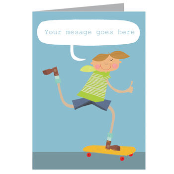Personbalised Skateboarder Greetings Card, 2 of 5