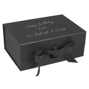 A5 Luxury Personalised Midnight Black Gift Box, 2 of 6