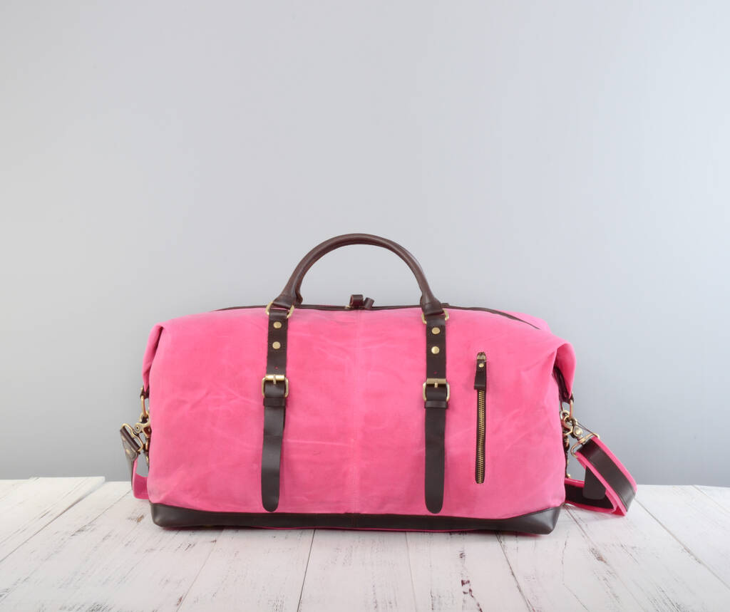 Vintage Look Waxed Canvas Weekend Bag For Women By Eazo