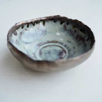 Handmade Blue Green Gold Mini Ceramic Ring Dish, 5 of 8