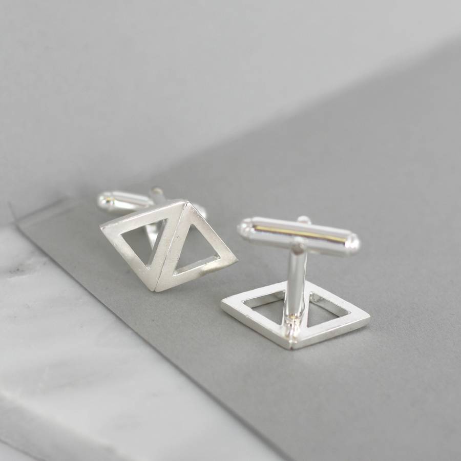 Image of Personalised Triangle Geometric Cufflinks