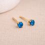 Solid 9ct Gold December Topaz Birthstone Stud Earrings – 4mm, thumbnail 1 of 5