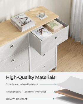 Chest Of Drawers Storage Unit Easy Pull Fabric Drawers, 6 of 12