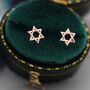 Sterling Silver Star Of David Stud Earrings, thumbnail 3 of 11