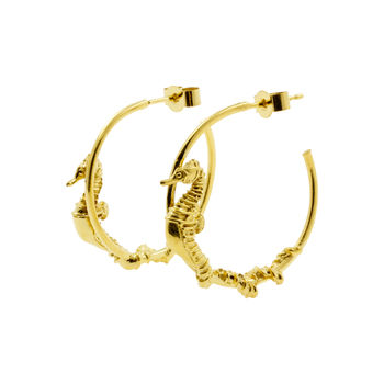 Seahorse Hoop Earrings – Gold/Silver, 3 of 7
