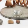 Family Initials Large Square Personalised Signet Ring, thumbnail 2 of 9