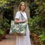 Leopard Print Large Quilted Cotton Tote Bag In White, thumbnail 1 of 10