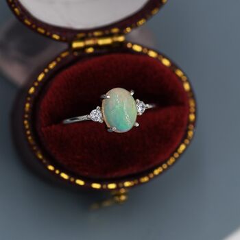 Sterling Silver Genuine Opal Ring, 6 of 12