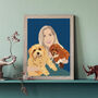 Custom Pet Mum Dad Portrait Dog Cat Gift Print, thumbnail 9 of 12