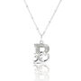Solid Silver B Initial Necklace With Mother Of Pearl, thumbnail 1 of 6