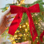 Luxury Personalised Velvet Christmas Tree Bow, thumbnail 4 of 9