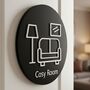 Living Room Door Sign In Matte Black Acrylic With Raised Sofa Design, thumbnail 6 of 6