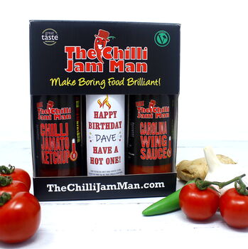 'Happy Birthday' Personalised Chilli Sauce Gift Set, 9 of 9