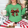 Christmas Girly Fairy Lights Bow Sweatshirt, thumbnail 2 of 6