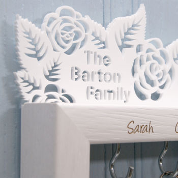 Personalised Small Rose Garden Key Holder, 3 of 4