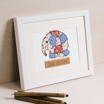 Personalised Elephant Embroidered Artwork, 3 of 6