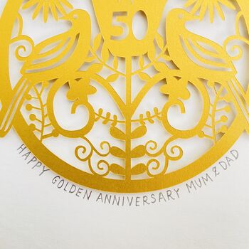 50th Anniversary Personalised Paper Cut, 10 of 12
