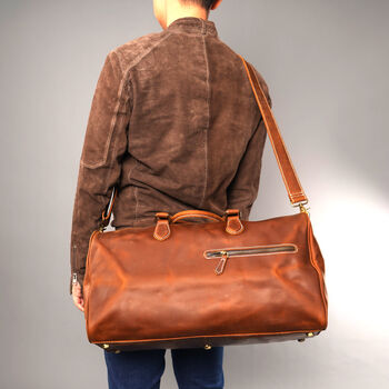Zip Front Leather Duffel, 9 of 12