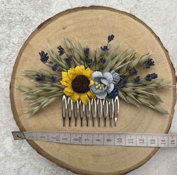 Sunflower And Lavender Flower Hair Comb, 4 of 6