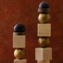 Set Of Two Travertine Cube Candle Holder – Stacked Stone, thumbnail 3 of 3